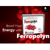 FERROPOLYN DIETARY SUPPLEMENT ( VITAMIN C + IRON AS FERROUS BISGLYCINATE + FOLIC ACID + VITAMIN B12 ) 30 HARD GELATIN CAPSULES